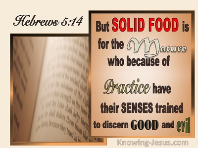 Hebrews 5:14 Food Is For The Mature To Discern Good And Evil (brown)